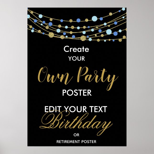 CRÉER VOTRE PROPRE POSTER poster d'anniversaire, (Devant)