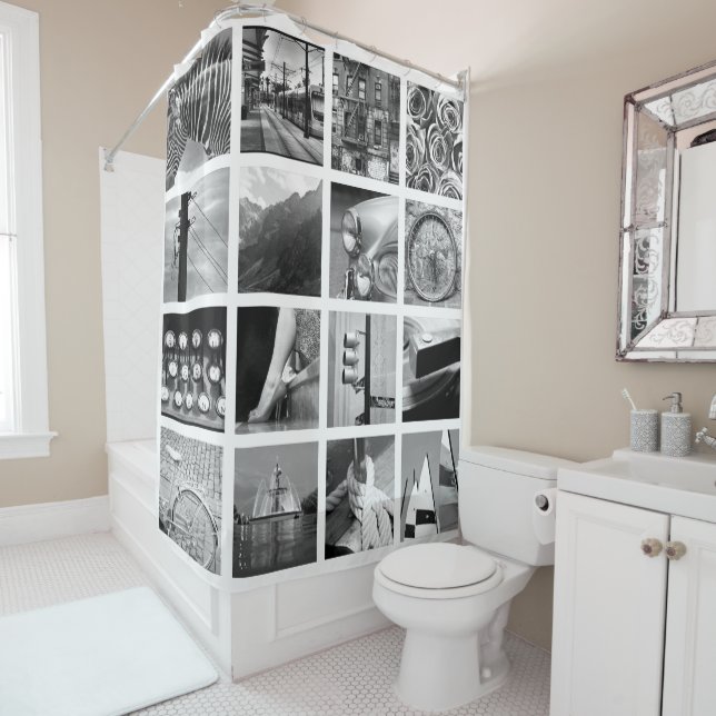 Créer-Votre-Propre rideau en douche de collage de (En situation)