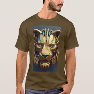 Créez un t-shirt de lion géométrique avec une illu