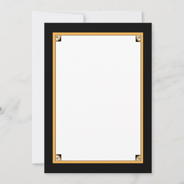 Créez vos propres invitations - Noir & Blanc & Or (Devant)
