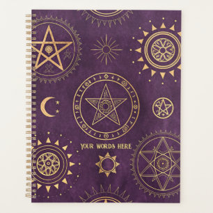 Créez vos propres pentacles dorés lune violette