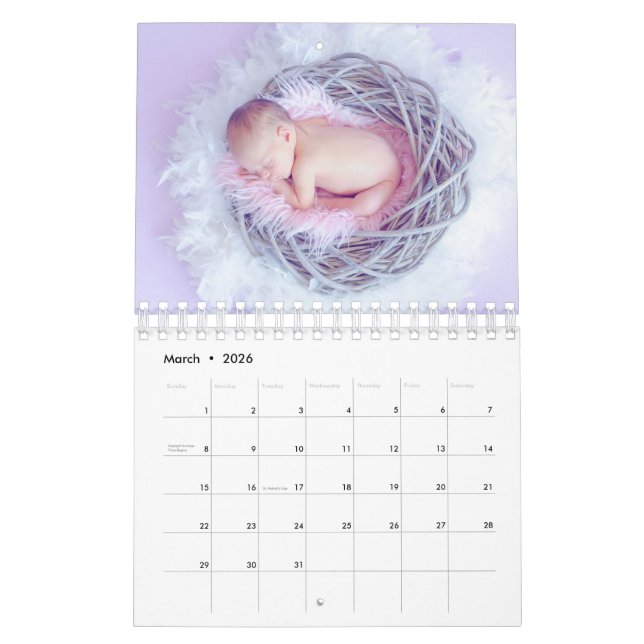 Créez vos propres photos de bébé 2025 Calendrier (Mar 2026)