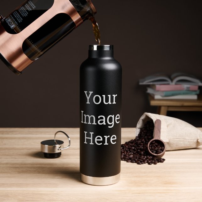Custom Water Bottle Style: Bouteille isolée sous vide Thor Copper, Size: Bouteille d'eau (946.35 ml), Color: Noir (Café)
