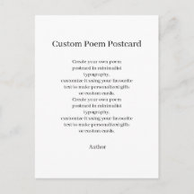 Créez votre carte postale de poème personnalisée
