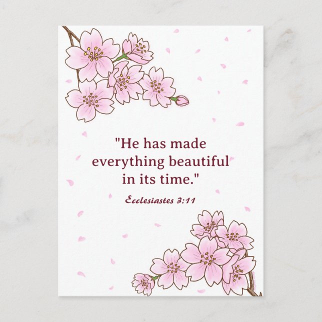 Créez votre carte postale florale d'art biblique d (Devant)