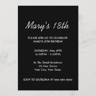 Créez votre Invitation Black 18th Birthday