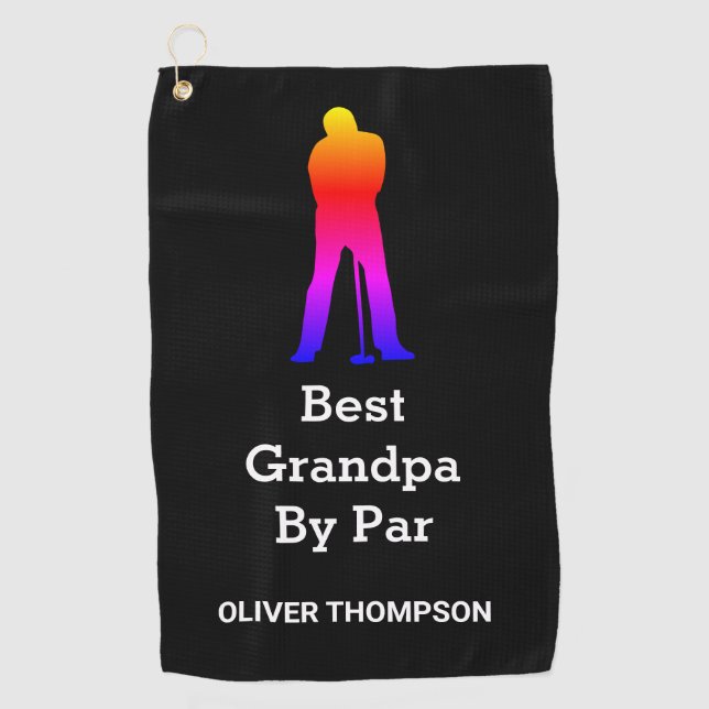 Créez Votre Nom Propre Grand-Père Golf Serviette (Devant)