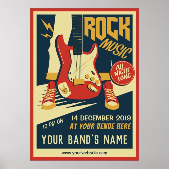 Créez votre propre affiche de musique Retro Rock (Devant)