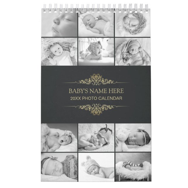 Créez votre propre B&W Baby Photos 2025 Calendrier (Protection)