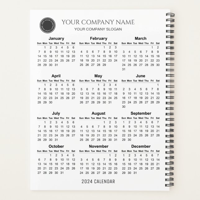 Créez votre propre calendrier 2024 Entreprise | Pl (Dos)