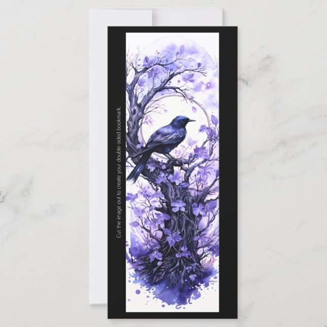 Créez votre propre carte de Signet corbeau violet (Devant)