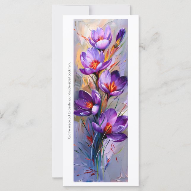 Créez votre propre carte de Signet Crocus violets (Devant)