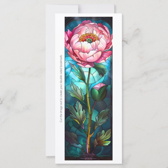 Créez votre propre carte de Signet de pivoine rose (Devant)