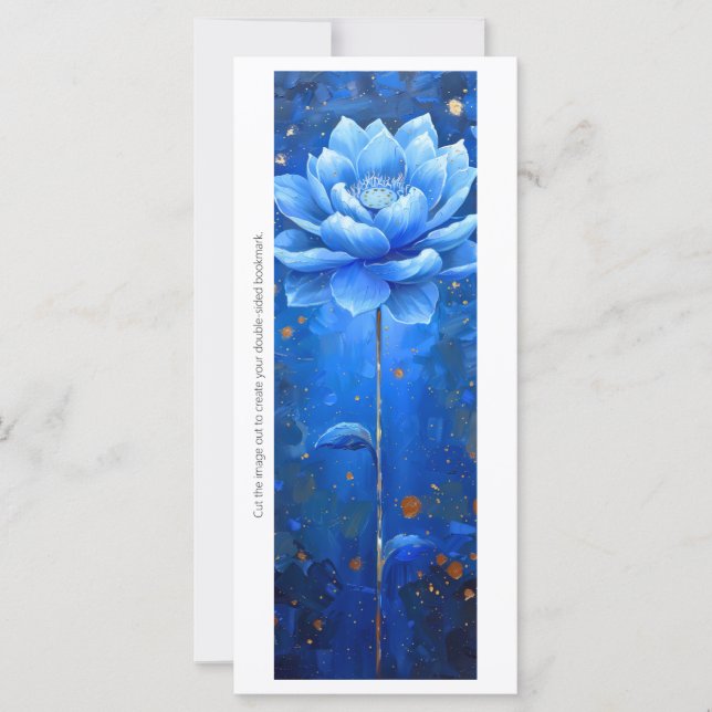 Créez votre propre carte de Signet Lotus Bleu Pein (Devant)