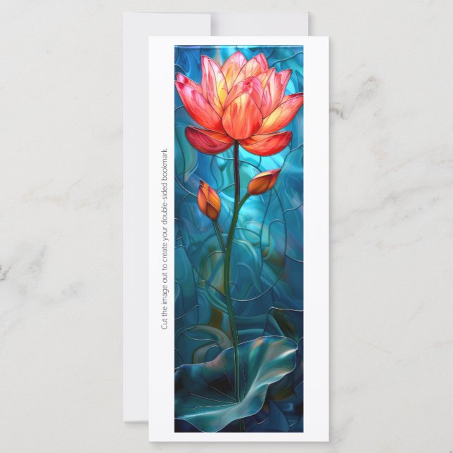 Créez votre propre carte de Signet Lotus en verre  (Devant)