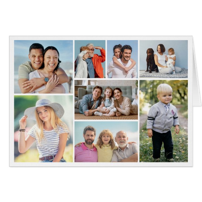 Créez votre propre carte de voeux Collage de 8 pho (Devant horizontal)