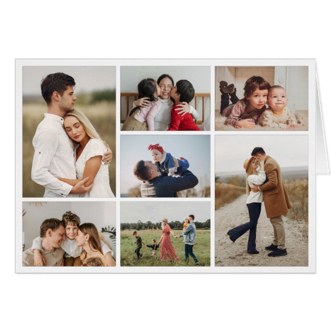 Créez votre propre carte de voeux Collage de photo (Devant Horizontal)