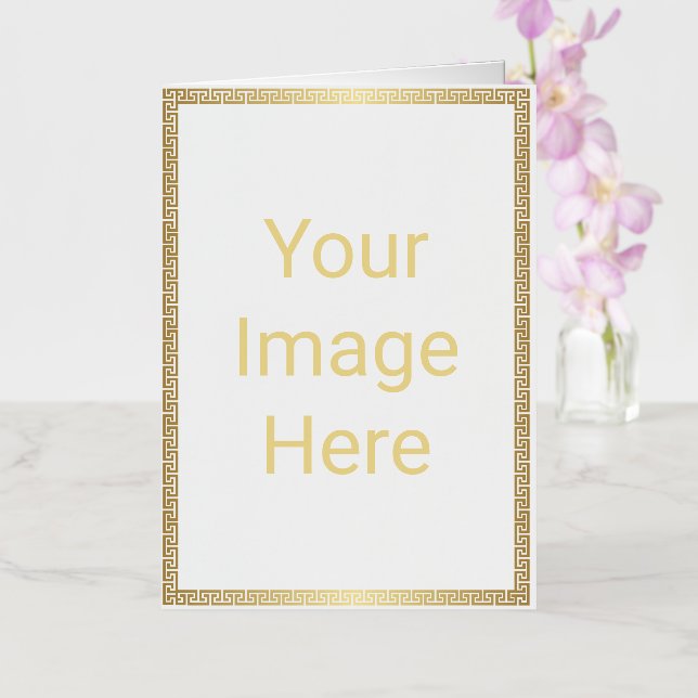 Créez votre propre carte de voeux pliée 5x7 Gold F (Orchidée)