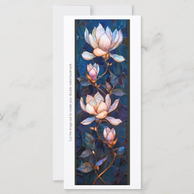 Créez votre propre carte Signet Magnolias en verre (Devant)