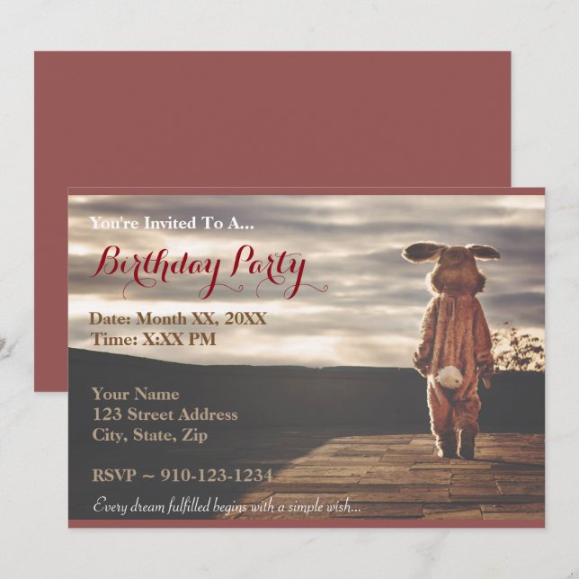 Créez votre propre invitation de fête d'anniversai (Devant / Derrière)
