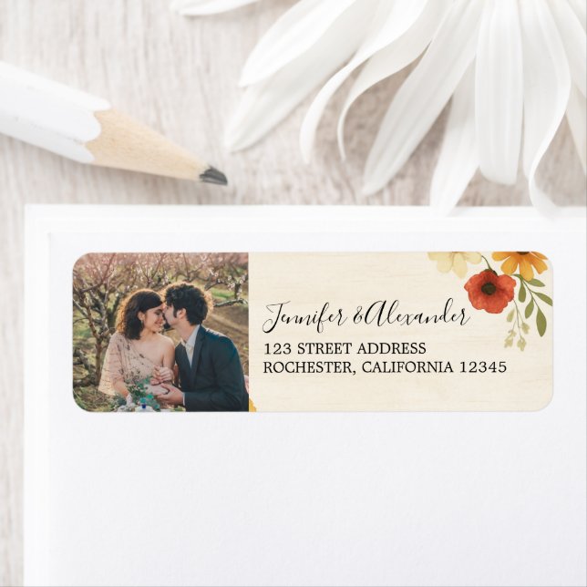 Créez votre propre Mariage de photo à fleurs rusti (En situation)