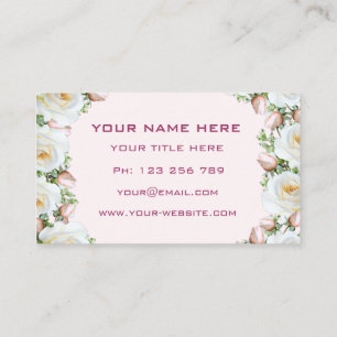 Créez votre propre modèle de carte de visite Rose 