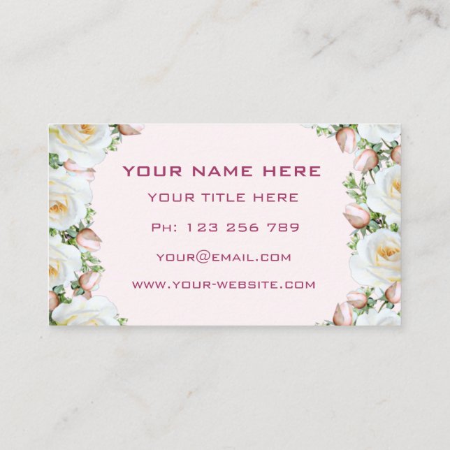 Créez votre propre modèle de carte de visite Rose  (Dos)