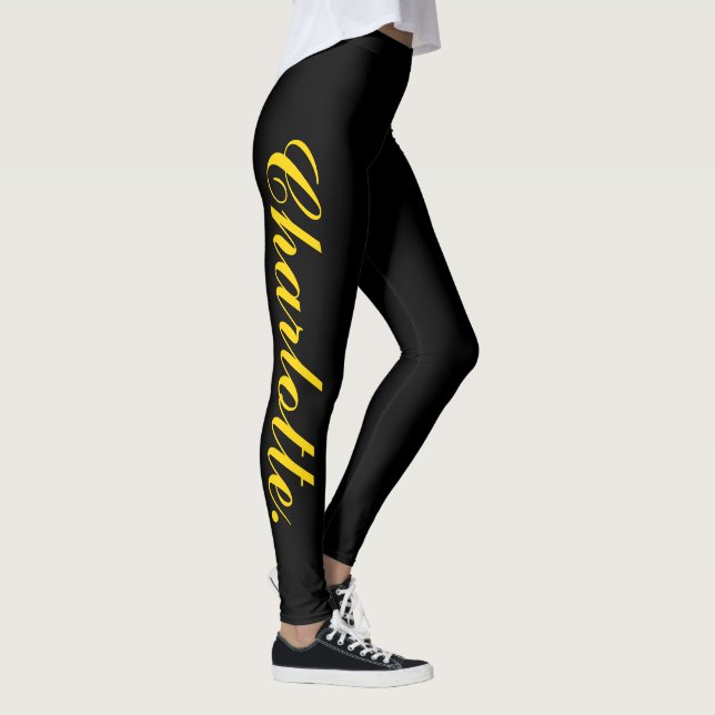 Créez votre propre nom sur des Leggings noirs élég (Droite)