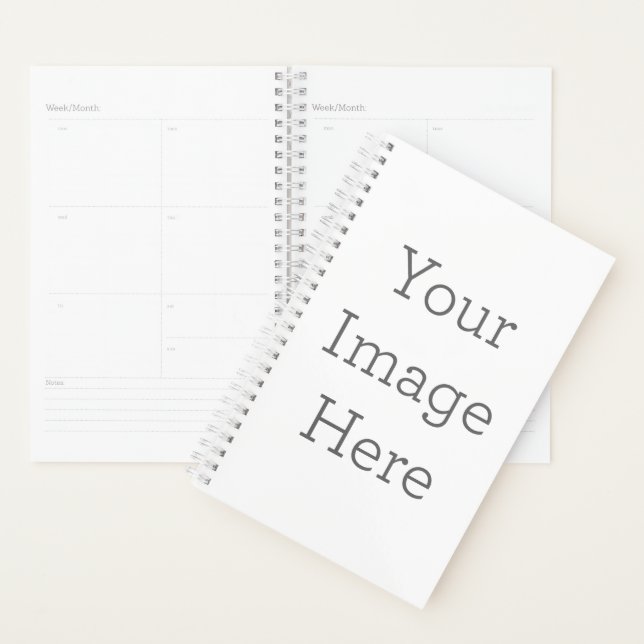 Petite (14 cm x 21,6 cm), Couverture rigide Couverture, Blanche Planificateur en spirale (Devant avec enveloppe)