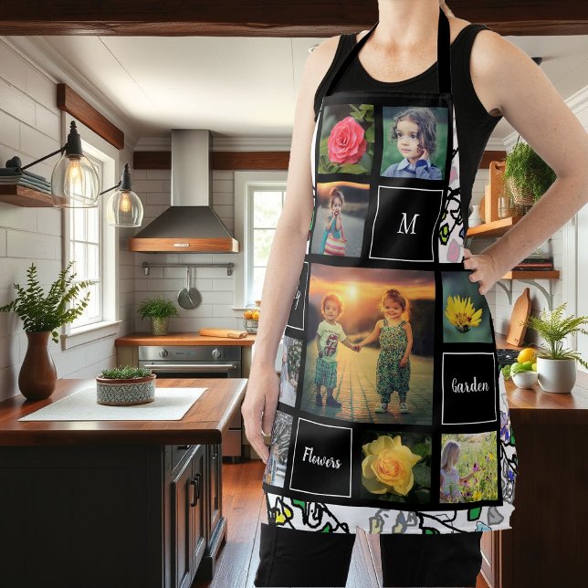 Créez votre propre tablier de jardin photo collage (Create your own family, garden, photo collage garden apron. You can add your own beautiful photos.)