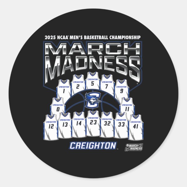 Creighton March Madness 2025 Men's Sketll Nil  Classic Round Sticker (Front)