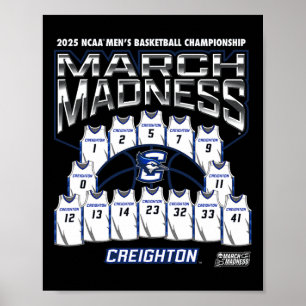 Creighton March Madness 2025 Men's Sketll Nil  Poster