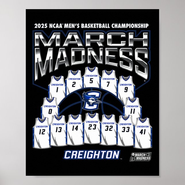 Creighton March Madness 2025 Men's Sketll Nil  Poster (Front)