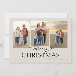 Crème Beach Collage Photo Carte de Noël