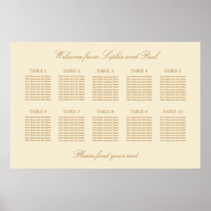 Crème Beige 10 Mariage de table Poster