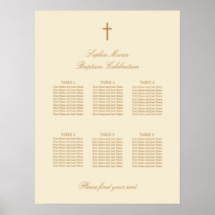 Crème Beige 6 Tableau Baptême Poster