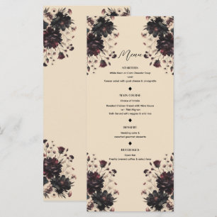 Crème Beige Vintage Shabby Chic Moody Floral Menu