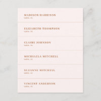Crème Burnt Orange Terracotta Mariage Carte Place