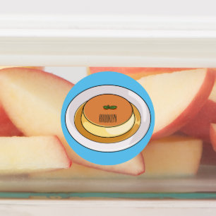 Creme caramel cartoon illustration 