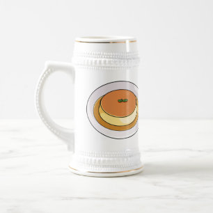 Creme caramel cartoon illustration beer stein