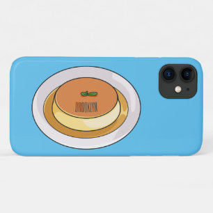 Creme caramel cartoon illustration  iPhone 11 case