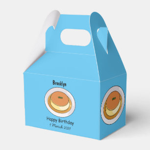 Creme caramel cartoon illustration favor box