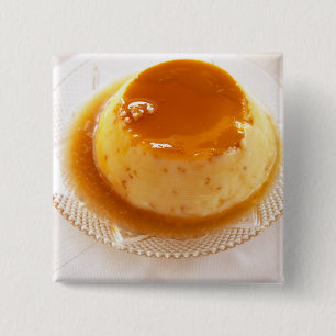 Creme caramel type of pudding with caramel 2 inch square button