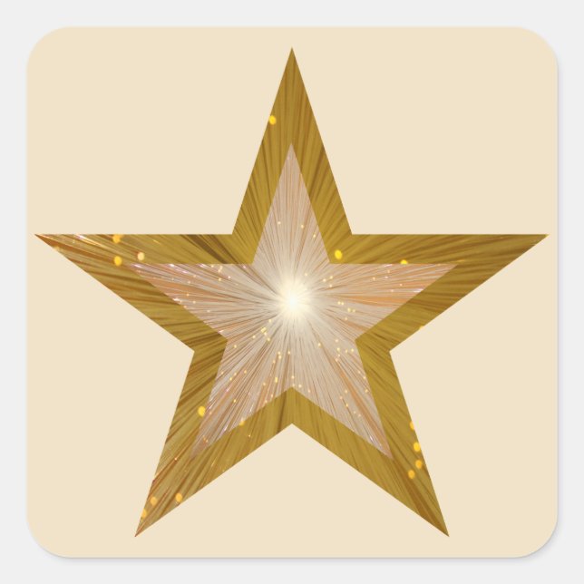 Crème carré "Gold" Star autocollant (Devant)