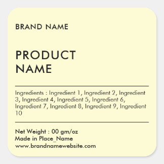 Crème | Chic Minimalist Nom de marque Étiquette de