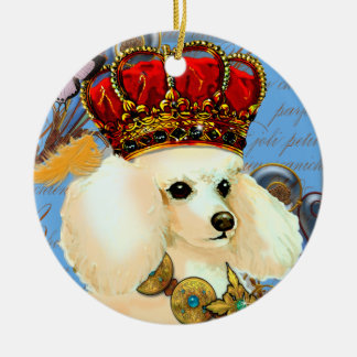 Crème d'abricot Poodle Roi ornement de Noël