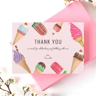 Crème de glace Anniversaire Carte de remerciements