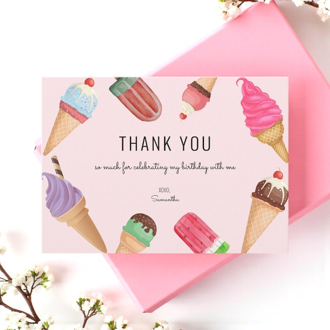 Crème de glace Anniversaire Carte de remerciements (Créateur téléchargé)