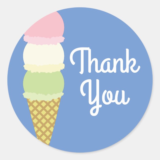 Crème de glace cône mignonne 1er Sticker Anniversa (Devant)