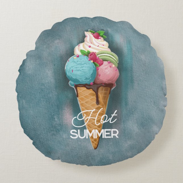 Crème de glace Coussin ronde (Devant)